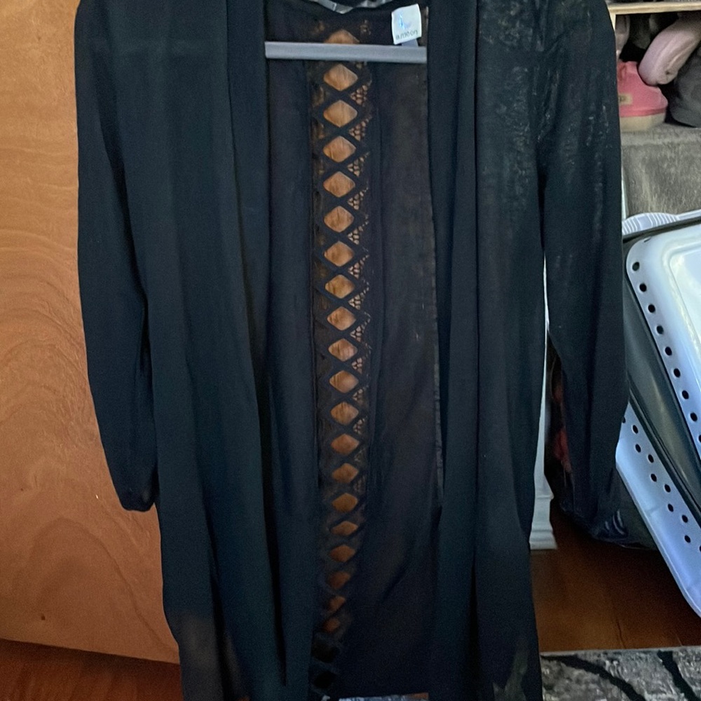Black cardigan with back detail